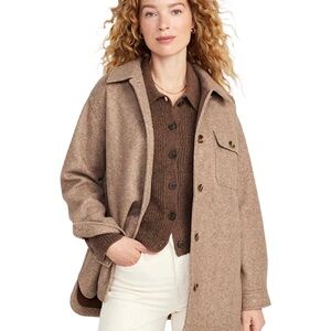 Old Navy Wool Camel Utility Shacket Jacket Plus Size 3x BNWT